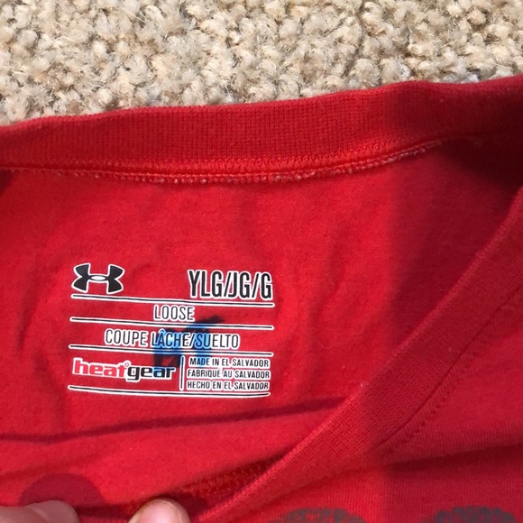 Under Armour Boys Red Baseball Graphic Shirt – Youth Large - Picture 4 of 10